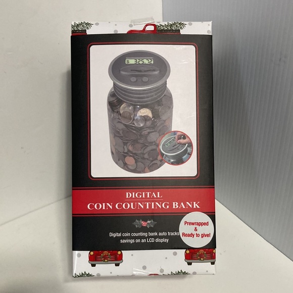 Digital Coin Counting Bank LCD Display Mason Jar Design - Picture 2 of 9